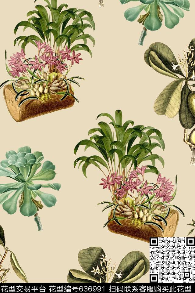 植物花卉木头数码印花华亿平台下载（图片编号: 636991） - 瓦栏（Walan）