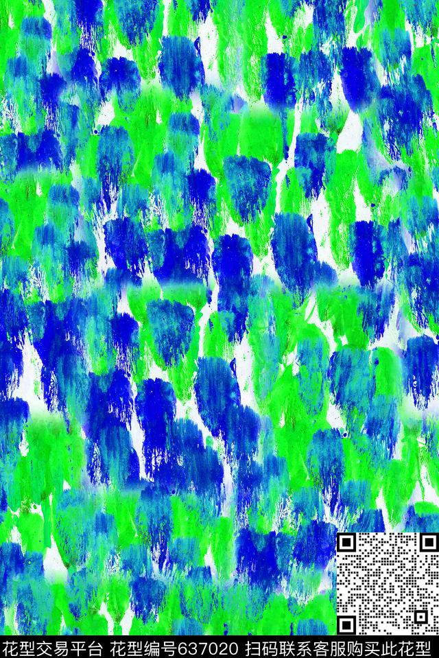 水彩笔触清爽手绘油画笔触数码印花华亿平台下载（图片编号: 637020） - 瓦栏（Walan）