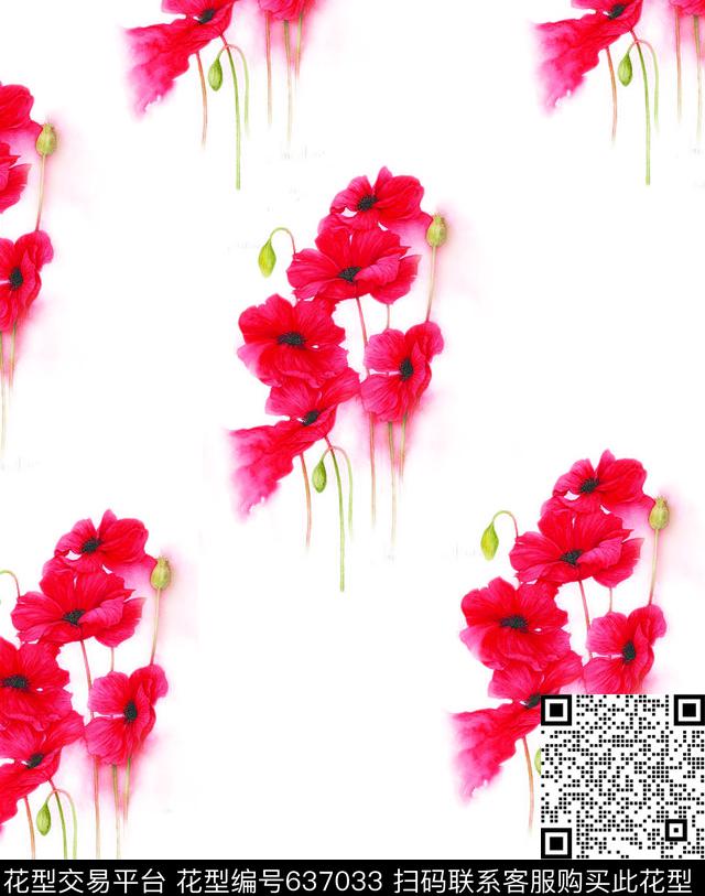 乱花花瓣花朵数码印花华亿平台下载（图片编号: 637033） - 瓦栏（Walan）