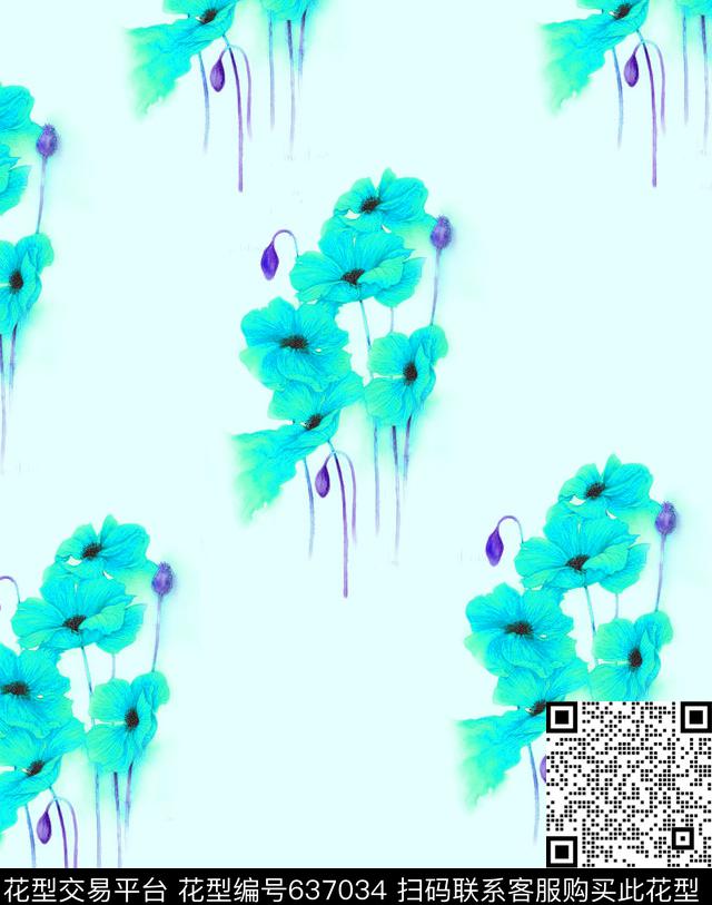 乱花花瓣花朵数码印花华亿平台下载（图片编号: 637034） - 瓦栏（Walan）