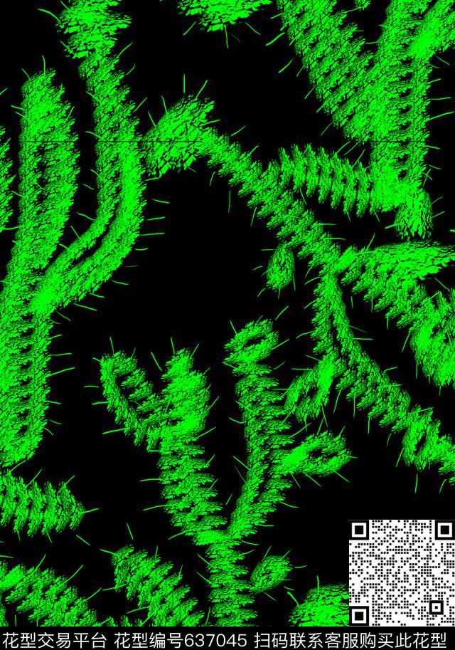 手绘风格仙人掌传统印花华亿平台下载（图片编号: 637045） - 瓦栏（Walan）