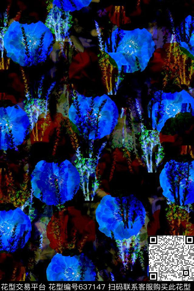 花卉女裙子数码印花华亿平台下载（图片编号: 637147） - 瓦栏（Walan）