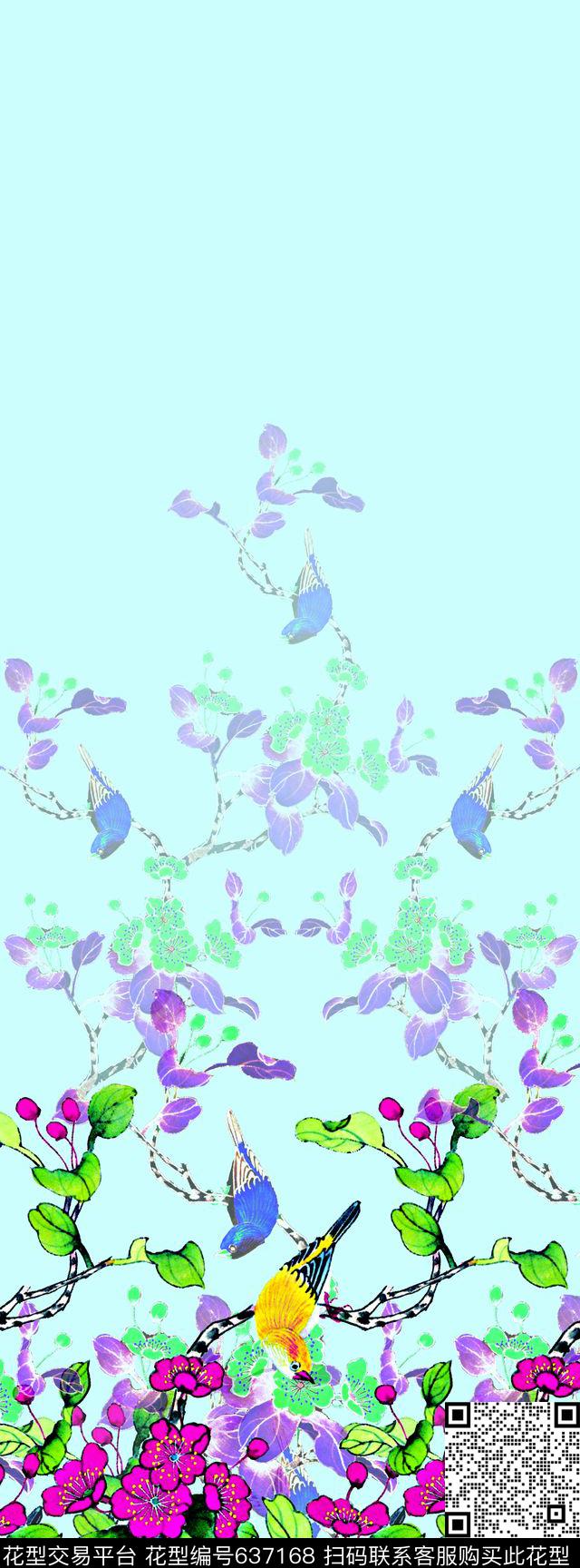 中国风国画花卉数码印花华亿平台下载（图片编号: 637168） - 瓦栏（Walan）