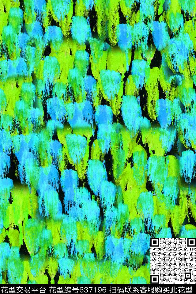 水彩笔触清爽手绘油画笔触数码印花华亿平台下载（图片编号: 637196） - 瓦栏（Walan）