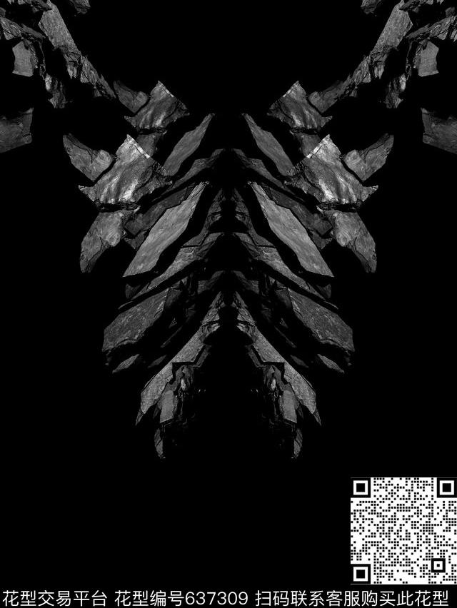 原创岩石肌理立体潮牌男装石头岩石墙壁裂纹t恤卫衣夹克数码印花华亿平台下载（图片编号: 637309） - 瓦栏（Walan）