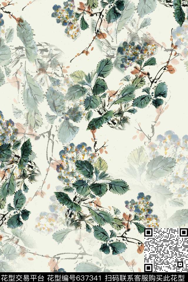 民族风国画时尚女装中国风数码印花华亿平台下载（图片编号: 637341） - 瓦栏（Walan）