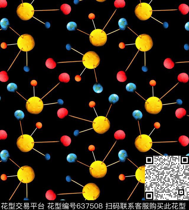 球细胞几何数码印花华亿平台下载（图片编号: 637508） - 瓦栏（Walan）