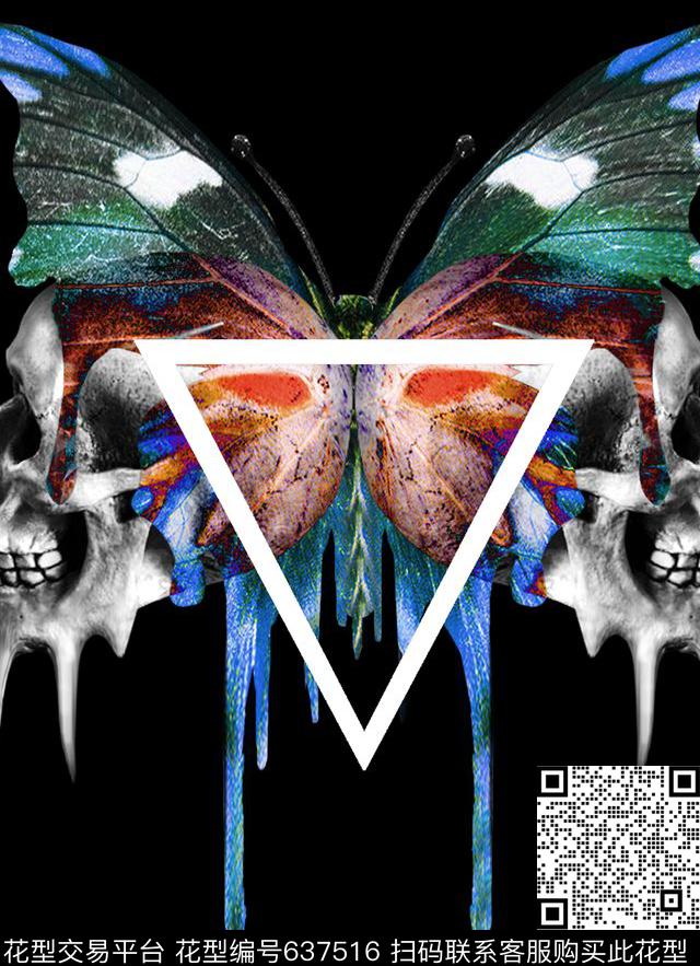 骷髅头数码印花华亿平台下载（图片编号: 637516） - 瓦栏（Walan）