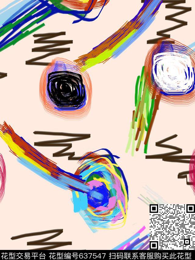 现代、休闲服装几何数码印花华亿平台下载（图片编号: 637547） - 瓦栏（Walan）