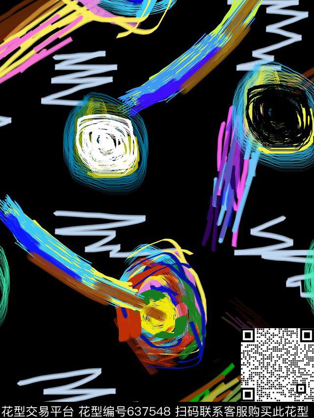 现代、休闲服装几何数码印花华亿平台下载（图片编号: 637548） - 瓦栏（Walan）