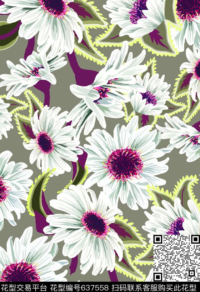 水彩花卉手绘效果花卉田园花卉传统印花华亿平台下载（图片编号: 637558） - 瓦栏（Walan）