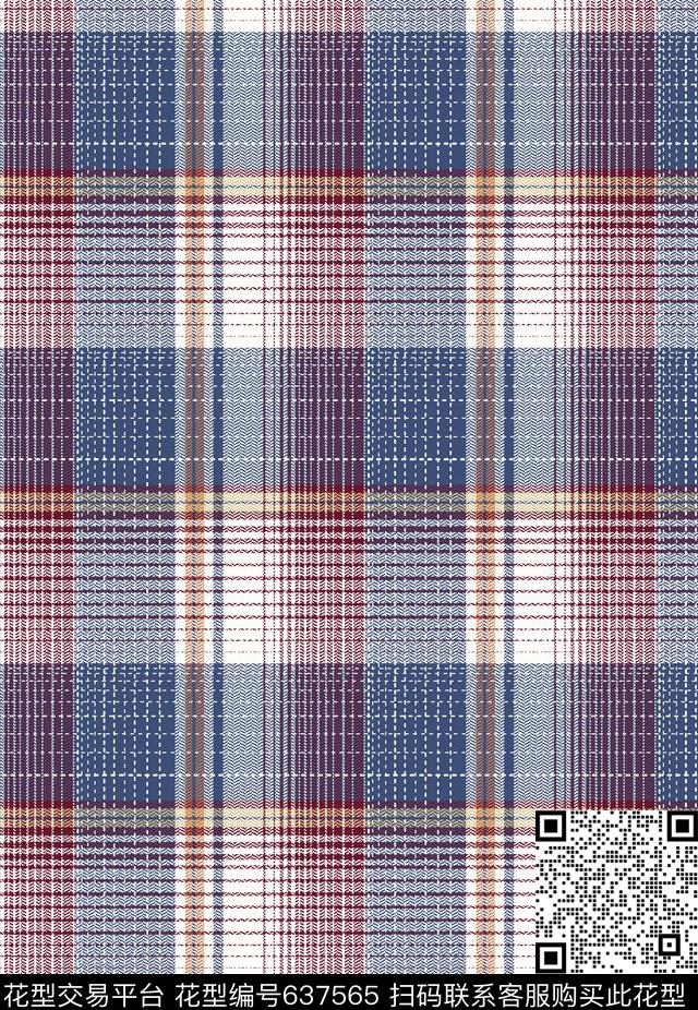 几何休闲风格子传统印花华亿平台下载（图片编号: 637565） - 瓦栏（Walan）
