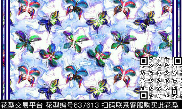 蝴蝶渐变抽象数码印花华亿平台下载（图片编号: 637613） - 瓦栏（Walan）