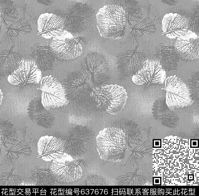 斑驳树叶剪影传统印花华亿平台下载（图片编号: 637676） - 瓦栏（Walan）