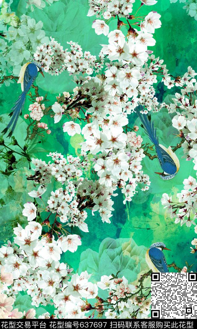 小清新花卉花卉小碎花数码印花华亿平台下载（图片编号: 637697） - 瓦栏（Walan）
