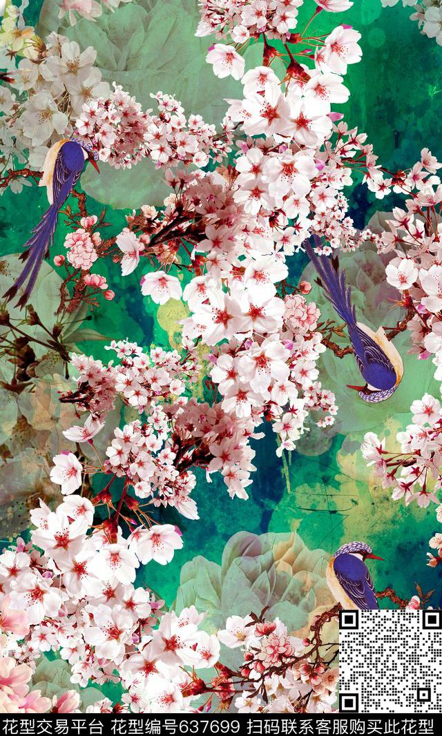 小清新花卉花卉小碎花数码印花华亿平台下载（图片编号: 637699） - 瓦栏（Walan）