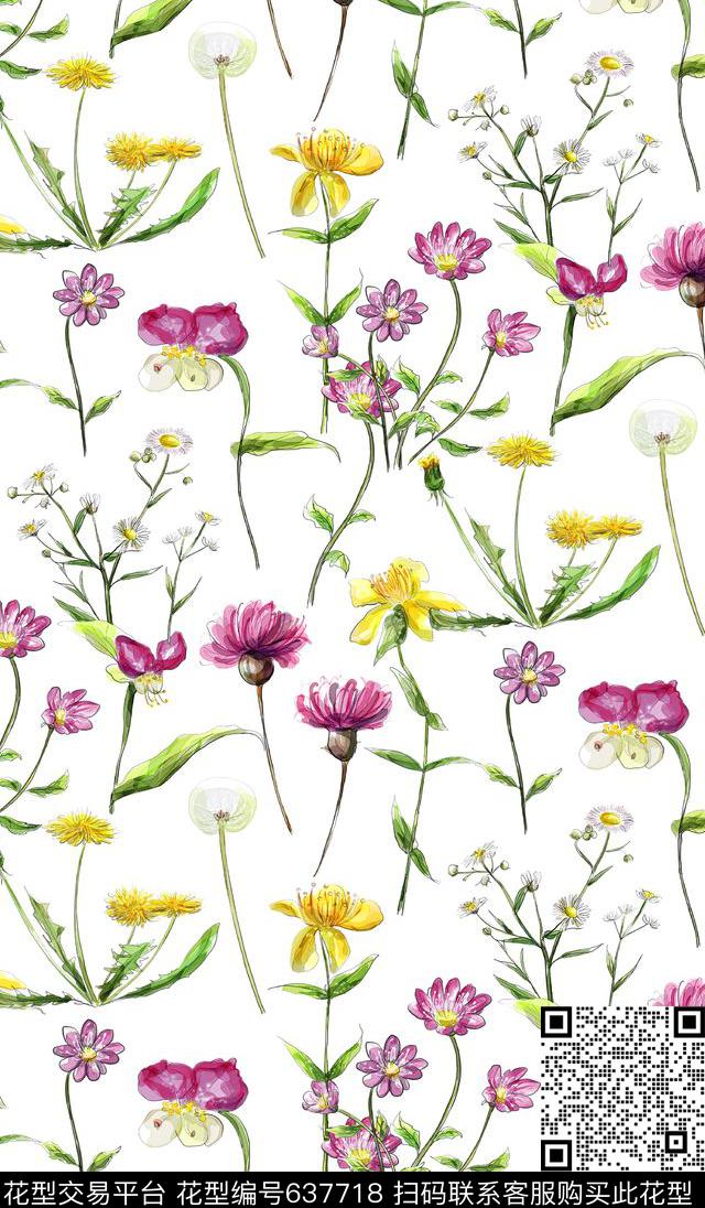 花朵花卉清新花卉传统印花华亿平台下载（图片编号: 637718） - 瓦栏（Walan）