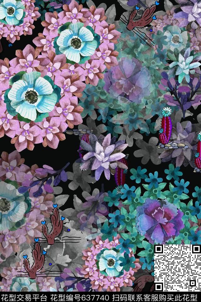 L.D~花卉L.D~水彩L.D~手绘传统印花华亿平台下载（图片编号: 637740） - 瓦栏（Walan）