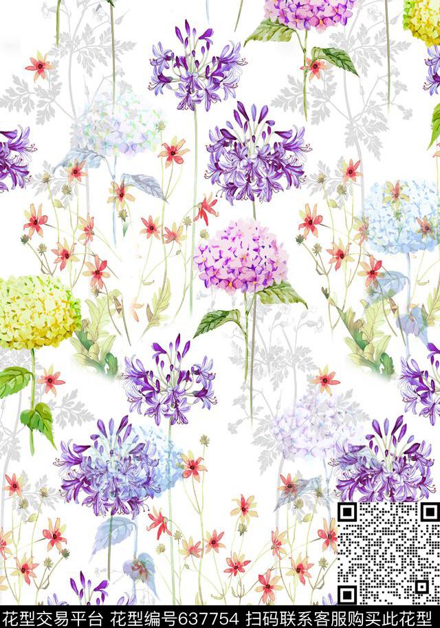 花朵花卉清新花卉传统印花华亿平台下载（图片编号: 637754） - 瓦栏（Walan）