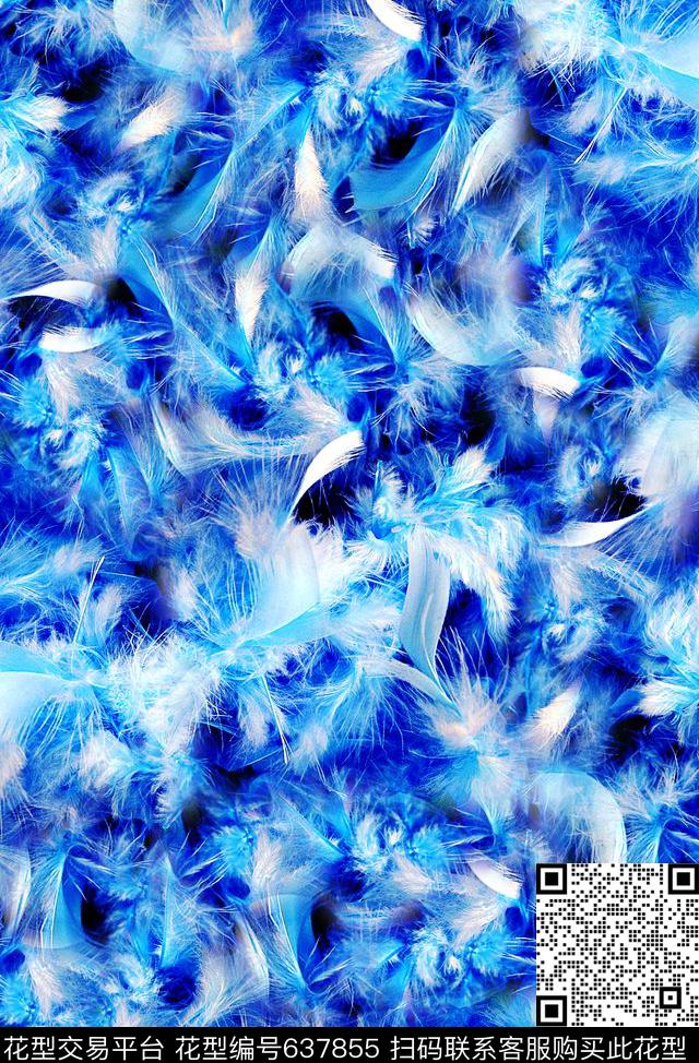 时尚抽象羽毛数码印花艳丽羽毛时尚潮流数码印花华亿平台下载（图片编号: 637855） - 瓦栏（Walan）