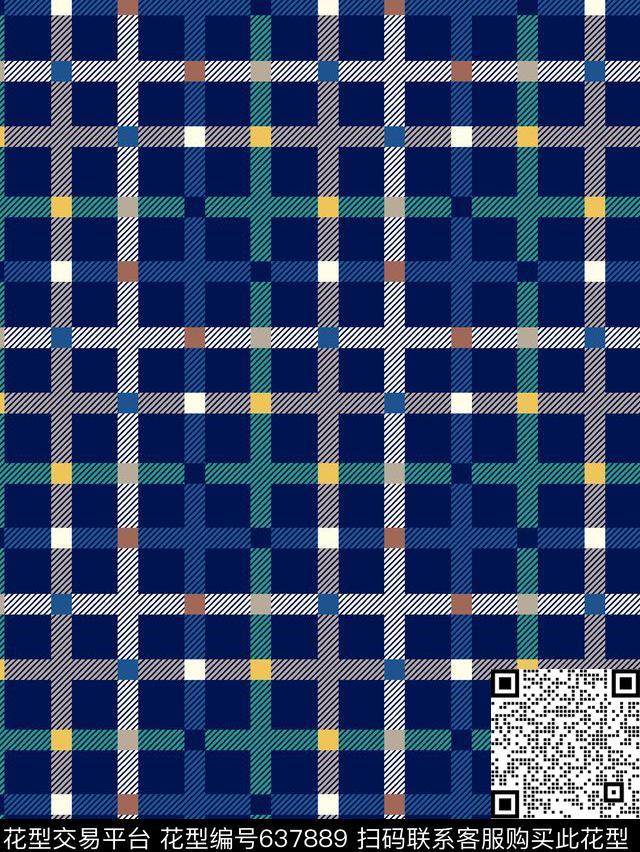 几何休闲风格子传统印花华亿平台下载（图片编号: 637889） - 瓦栏（Walan）