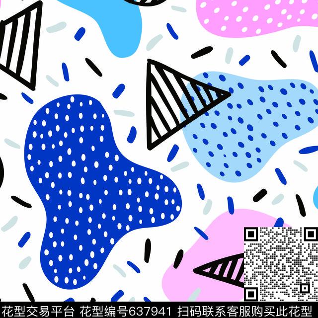 传统几何奶牛块三角形几何点子传统印花华亿平台下载（图片编号: 637941） - 瓦栏（Walan）