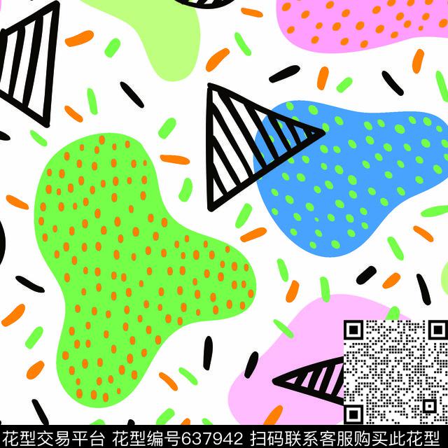 传统几何奶牛块三角形几何点子传统印花华亿平台下载（图片编号: 637942） - 瓦栏（Walan）