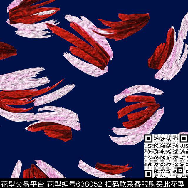 几何抽象油画效果数码印花华亿平台下载（图片编号: 638052） - 瓦栏（Walan）