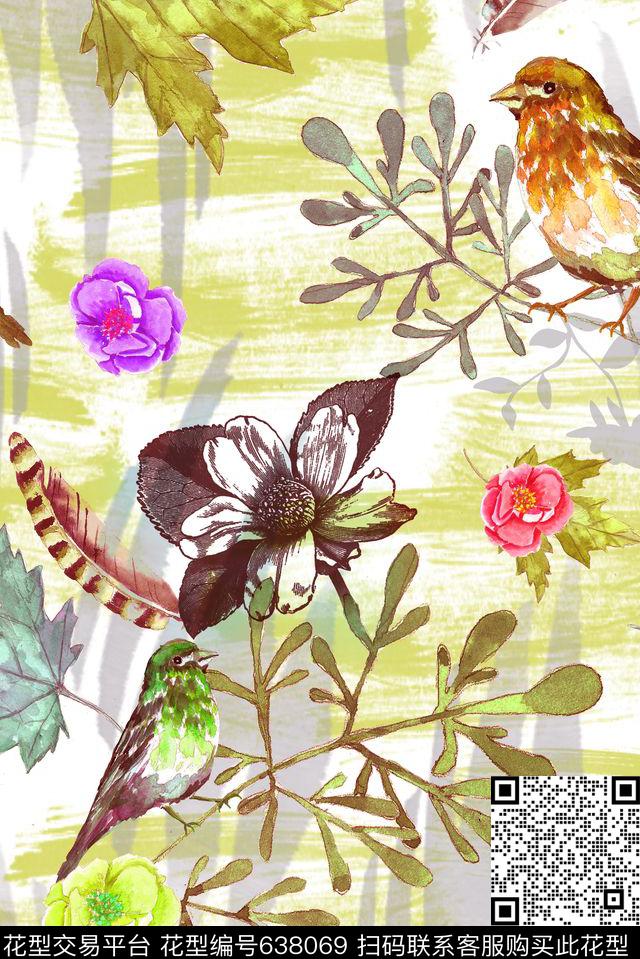 零点--女装花卉花鸟数码印花华亿平台下载（图片编号: 638069） - 瓦栏（Walan）