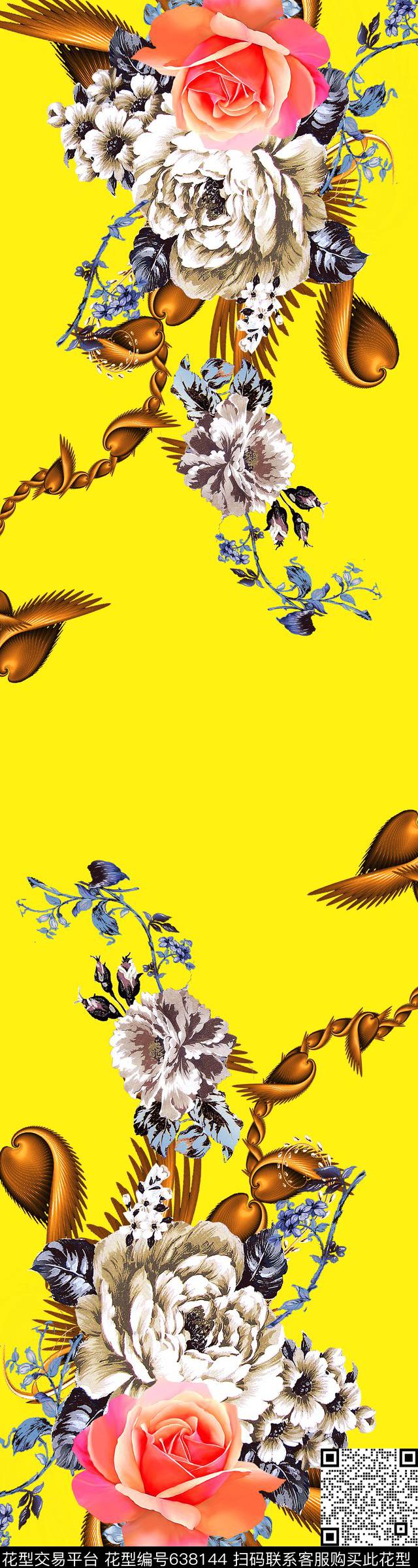 流行时尚数码花卉数码印花华亿平台下载（图片编号: 638144） - 瓦栏（Walan）