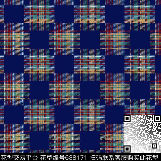 抽象不规则几何格子传统印花华亿平台下载（图片编号: 638171） - 瓦栏（Walan）