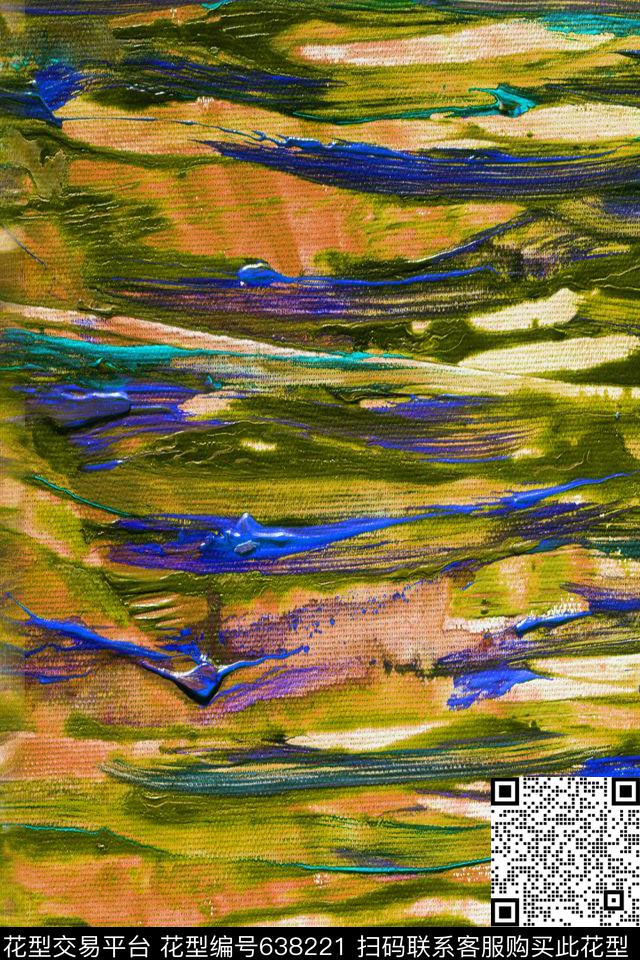 笔触条纹笔触油画肌理数码印花华亿平台下载（图片编号: 638221） - 瓦栏（Walan）