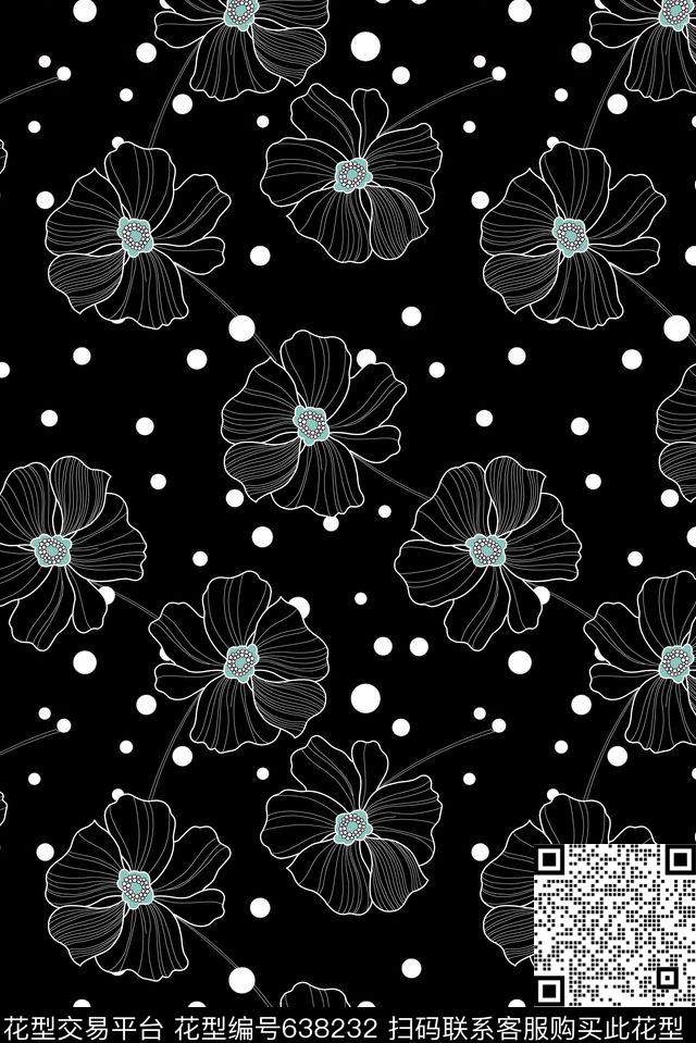 小碎花几何波点传统印花华亿平台下载（图片编号: 638232） - 瓦栏（Walan）
