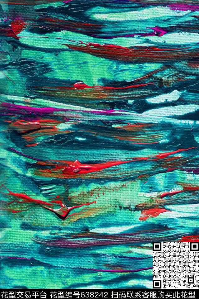 笔触条纹笔触油画肌理数码印花华亿平台下载（图片编号: 638242） - 瓦栏（Walan）