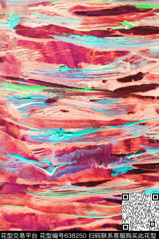 笔触条纹笔触油画肌理数码印花华亿平台下载（图片编号: 638250） - 瓦栏（Walan）