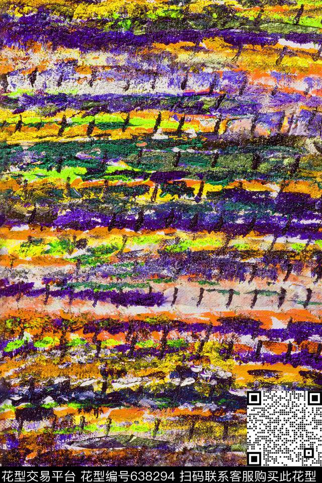 笔触条纹笔触油画肌理数码印花华亿平台下载（图片编号: 638294） - 瓦栏（Walan）