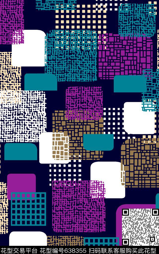 简约花卉0分色区几何传统印花华亿平台下载（图片编号: 638355） - 瓦栏（Walan）