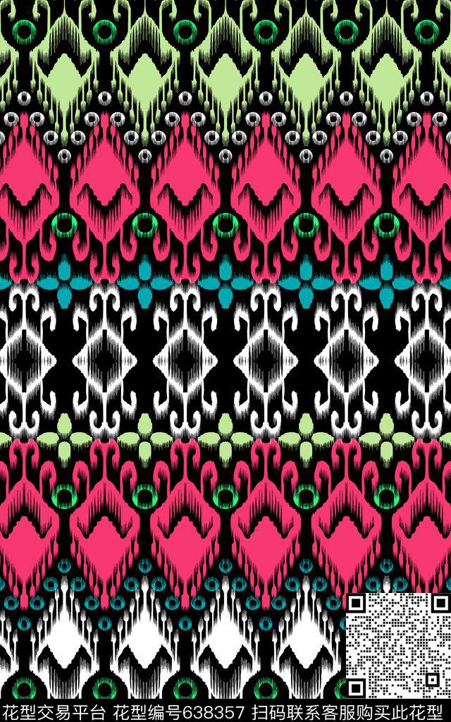 民族风0分色区几何传统印花华亿平台下载（图片编号: 638357） - 瓦栏（Walan）