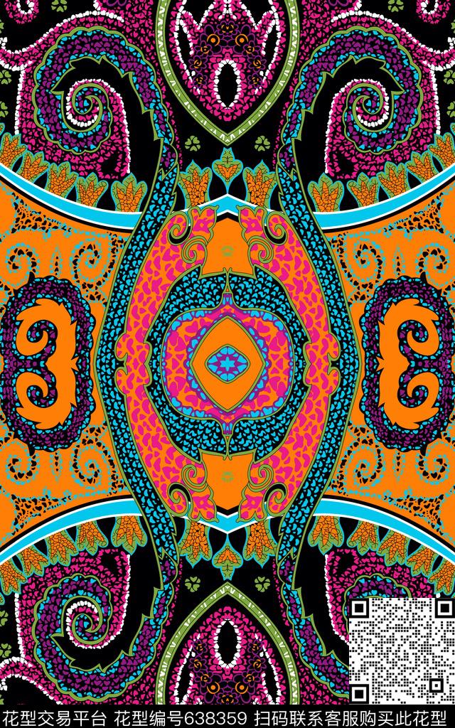 佩斯利民族风0分色区传统印花华亿平台下载（图片编号: 638359） - 瓦栏（Walan）