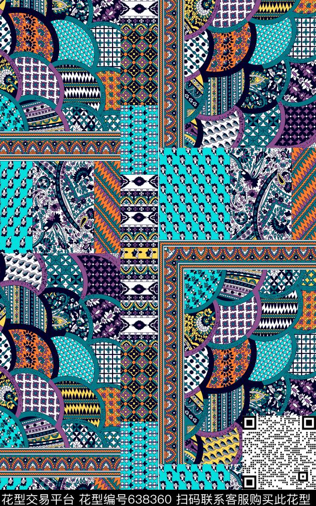 民族风佩斯利火腿花传统印花华亿平台下载（图片编号: 638360） - 瓦栏（Walan）