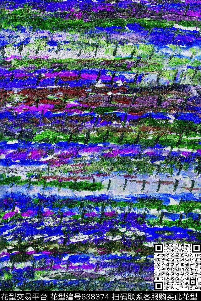 笔触条纹笔触油画肌理数码印花华亿平台下载（图片编号: 638374） - 瓦栏（Walan）