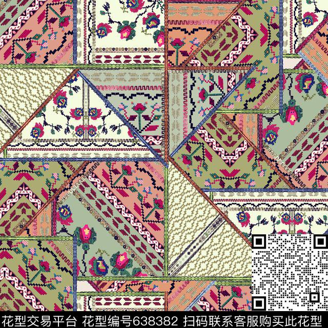 几何。花朵数码印花华亿平台下载（图片编号: 638382） - 瓦栏（Walan）