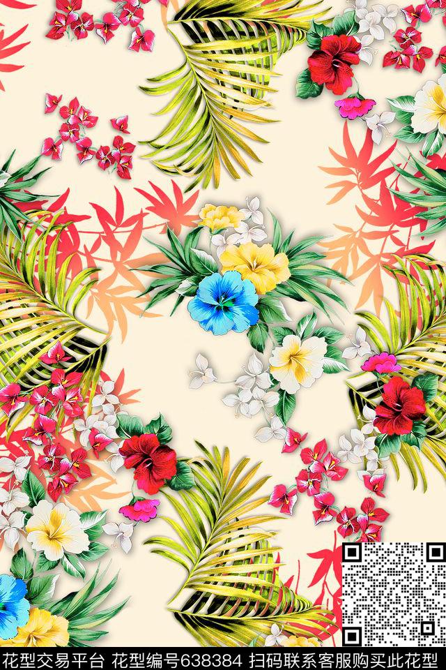 花朵花卉数码印花华亿平台下载（图片编号: 638384） - 瓦栏（Walan）