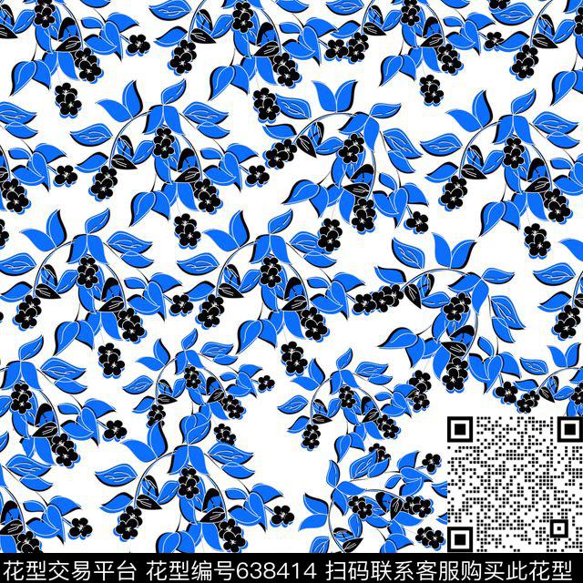小碎花花朵花卉数码印花华亿平台下载（图片编号: 638414） - 瓦栏（Walan）