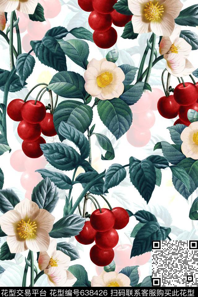 花枝花卉时尚花卉数码印花华亿平台下载（图片编号: 638426） - 瓦栏（Walan）