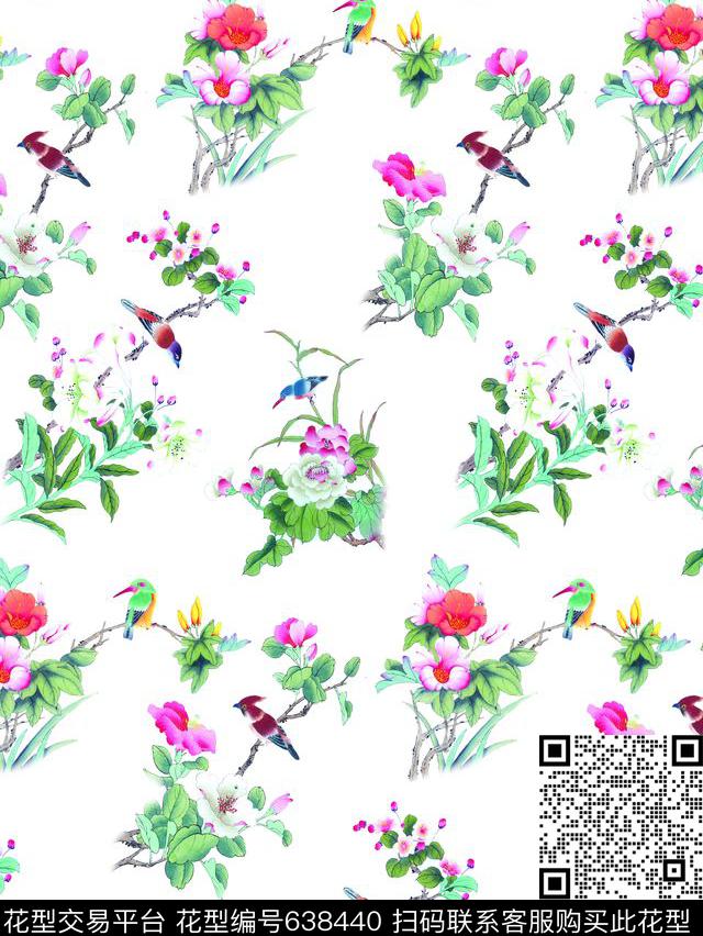 花朵花卉清新花卉传统印花华亿平台下载（图片编号: 638440） - 瓦栏（Walan）