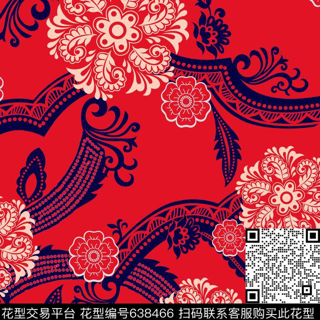 欧美大牌风佩斯利数码印花华亿平台下载（图片编号: 638466） - 瓦栏（Walan）