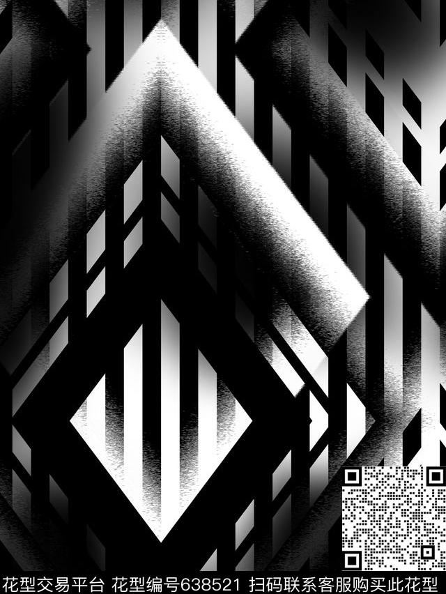 3D立体错位几何几何数码印花华亿平台下载（图片编号: 638521） - 瓦栏（Walan）