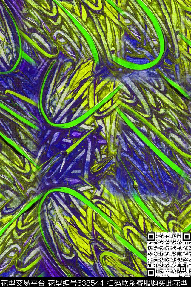 笔触条纹笔触油画肌理数码印花华亿平台下载（图片编号: 638544） - 瓦栏（Walan）