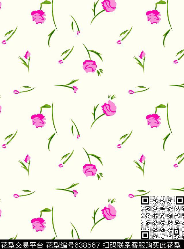 花卉花朵小碎花传统印花华亿平台下载（图片编号: 638567） - 瓦栏（Walan）